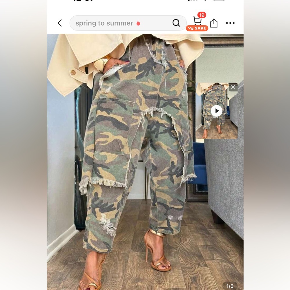 Camouflage Distressed Pants